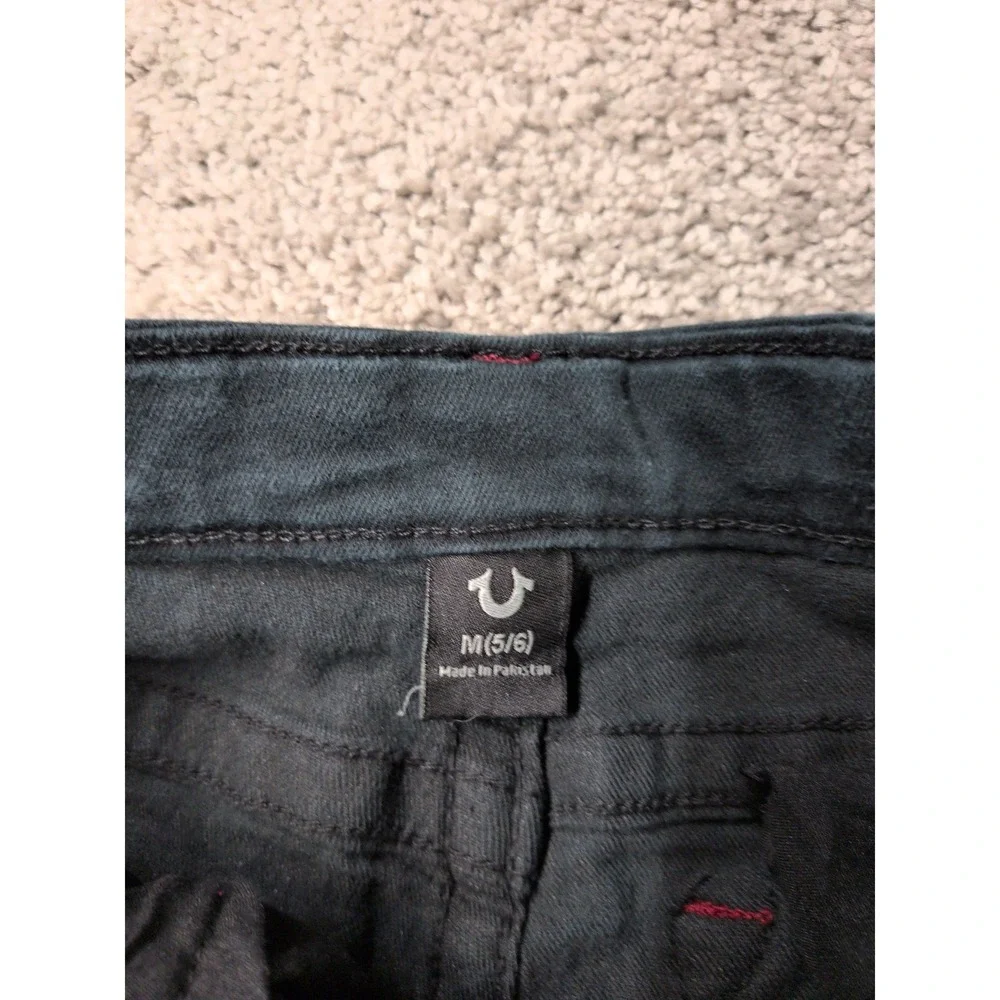 True Religion Boys Skinny Jeans Dark Wash Red Contrast‎ Stitch Size M 5/6